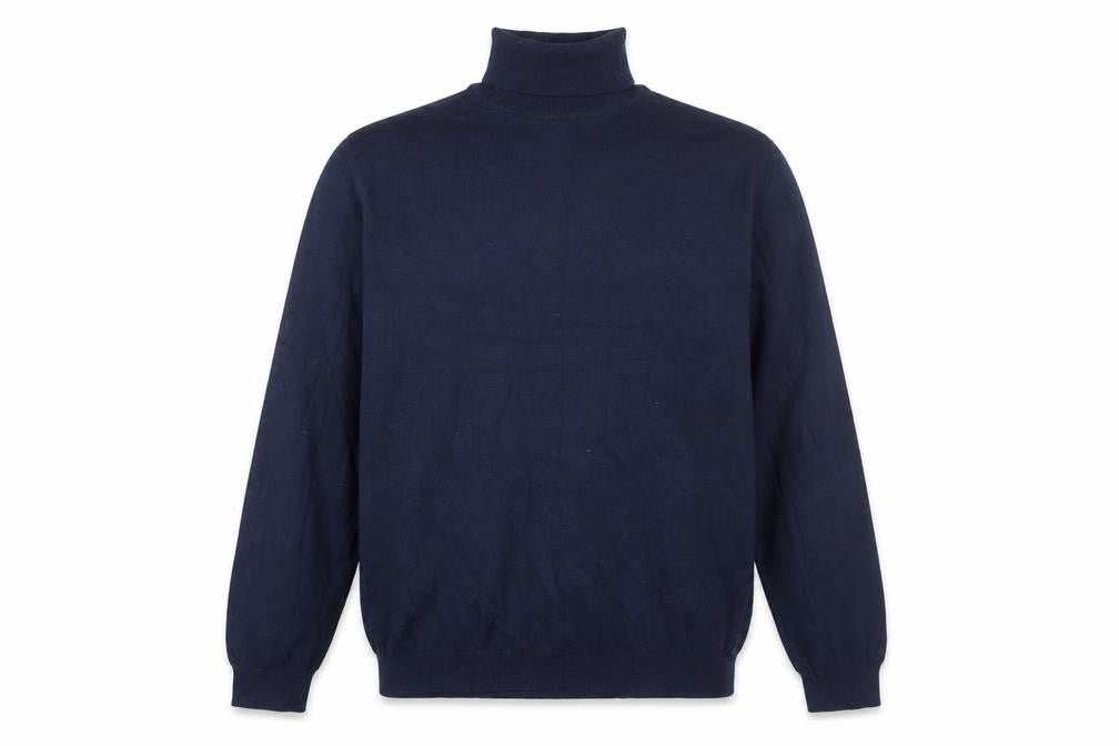 Pull&Bear Men's Blue High Neck Pullover Jumper Size 12
