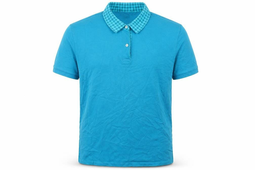 Lands' End Men’s Blue Polo Shirt, Size L, Short Sleeve