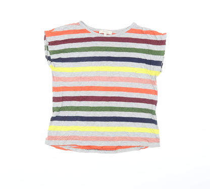 Oasis Women's Multicoloured Striped T-Shirt - Size S
