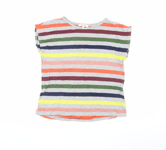 Oasis Women's Multicoloured Striped T-Shirt - Size S