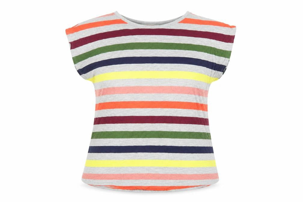 Oasis Women's Multicoloured Striped T-Shirt - Size S