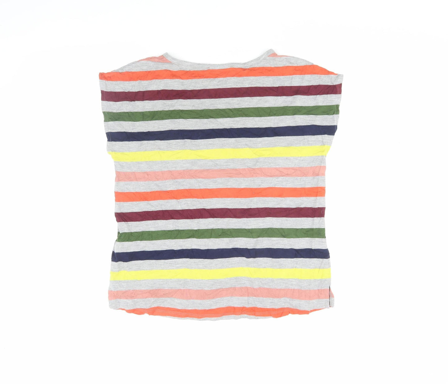 Oasis Women's Multicoloured Striped T-Shirt - Size S