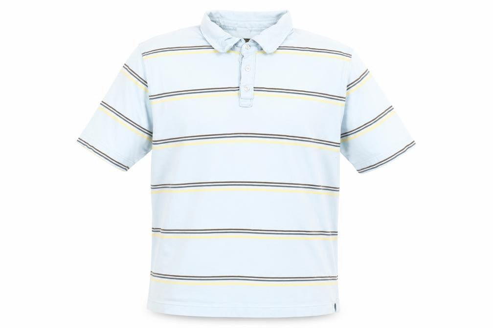 Maine New England Men's Blue Striped XL Polo Shirt