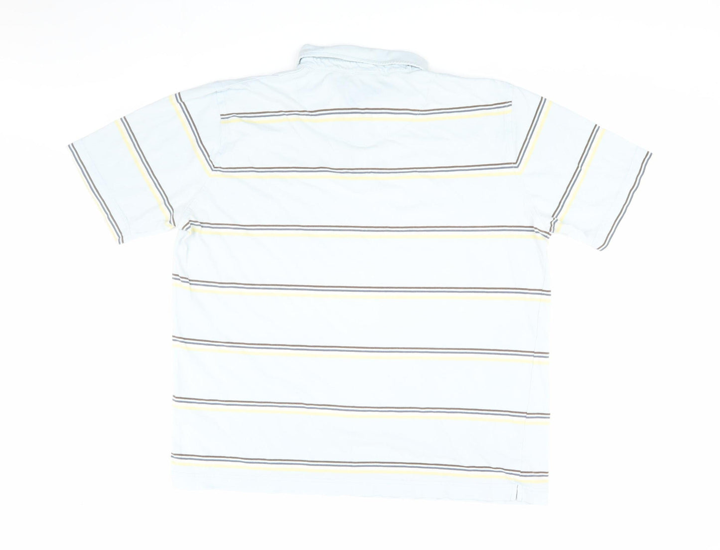 Maine New England Men's Blue Striped XL Polo Shirt