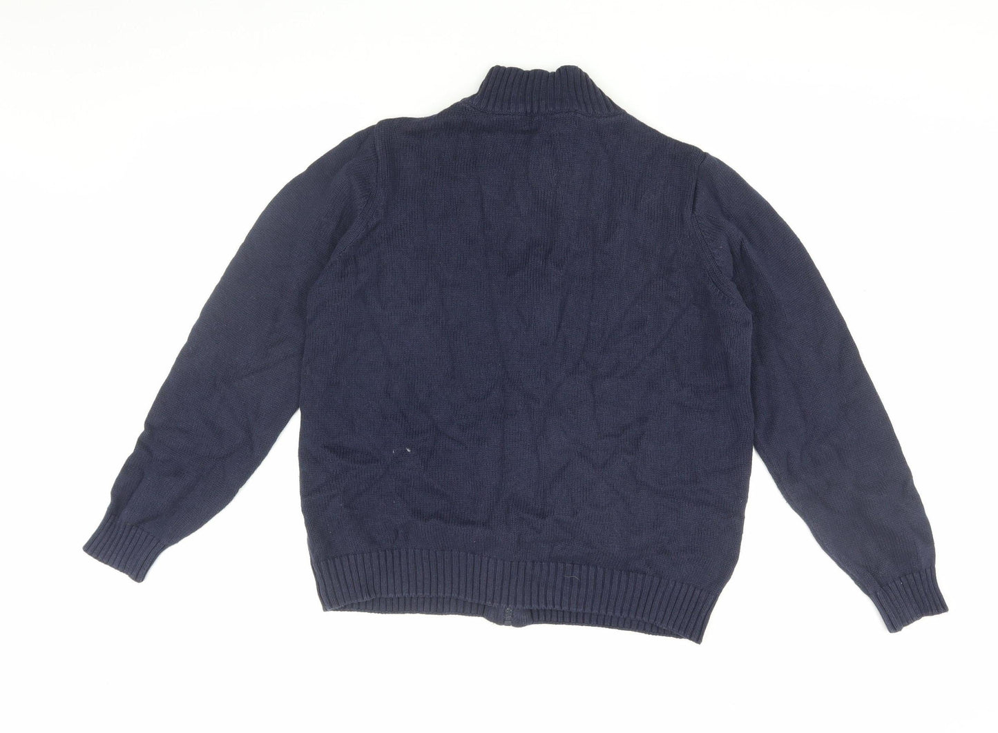 ISLE ESSENTIALS Women's Blue Knit Jacket L Zip Casual