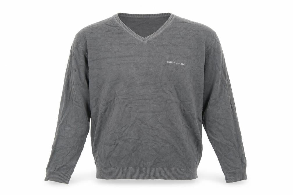 Teddy Smith Men's Grey XL V-Neck Cotton Pullover