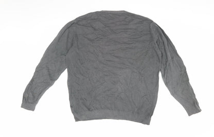 Teddy Smith Men's Grey XL V-Neck Cotton Pullover