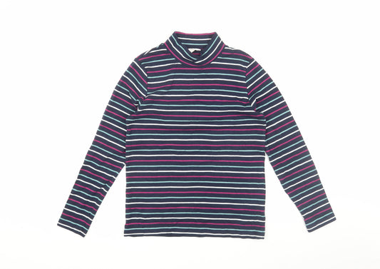 Cotton Traders Women's Striped Mock Neck Top