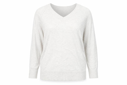 Mango Women's Grey V-Neck Pullover Jumper, Size S