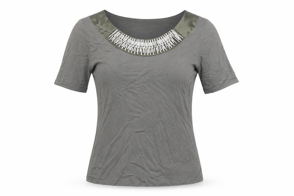 Viyella Women's Green Beaded T-Shirt S