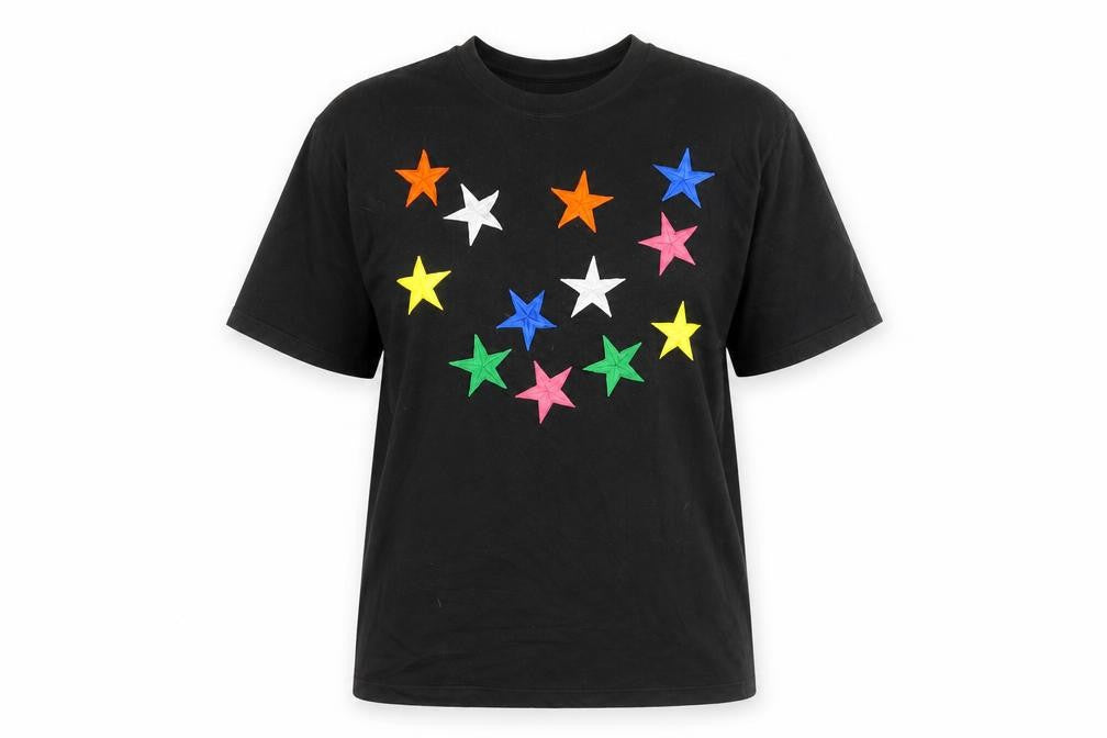 Richards Unisex Black Star Embroidered T-Shirt