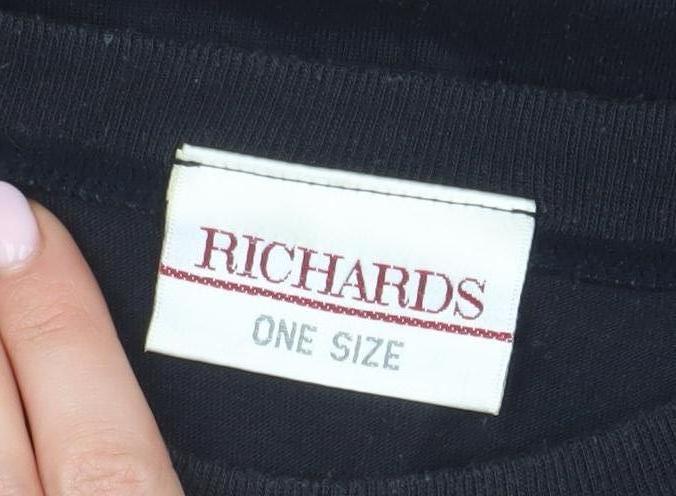 Richards Unisex Black Star Embroidered T-Shirt
