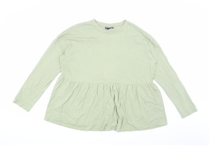 Additional front view of ASOS DESIGN Women's Green Tunic Blouse, size 14