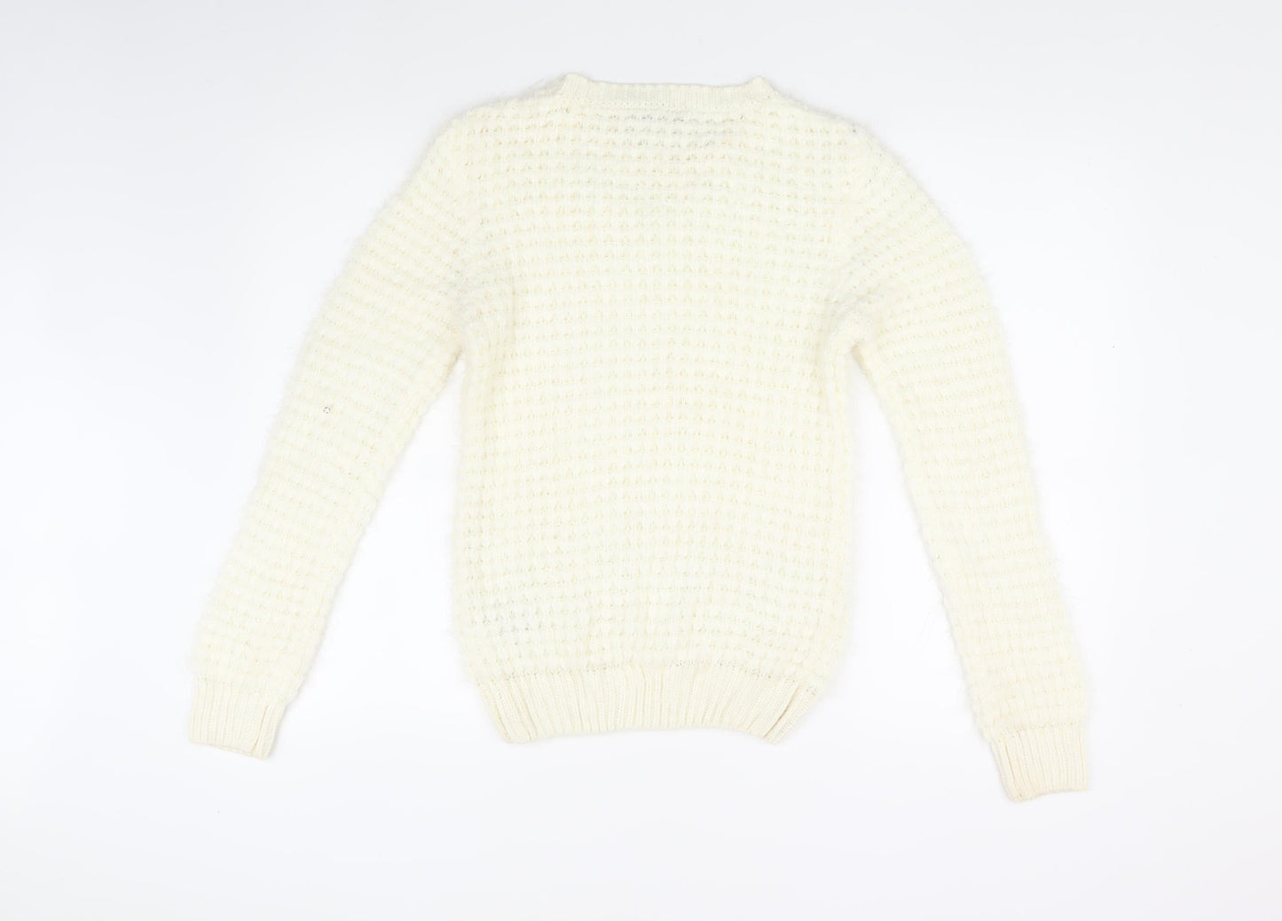 Dorothy Perkins Women's Ivory Jumper Size 10 with Jewel Accent