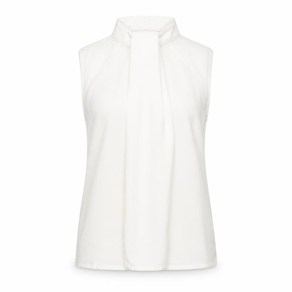 Vesper Women's White Mock Neck Sleeveless Blouse Size 8