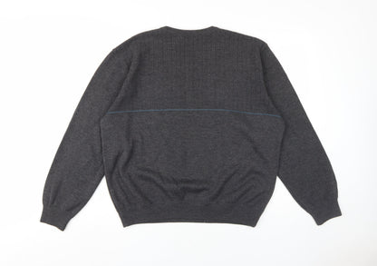 Marks & Spencer Men's Grey V-Neck Pullover Jumper
