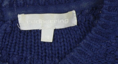 Close-up detail of Red Herring Women's Blue jumper, S, Crew Neck