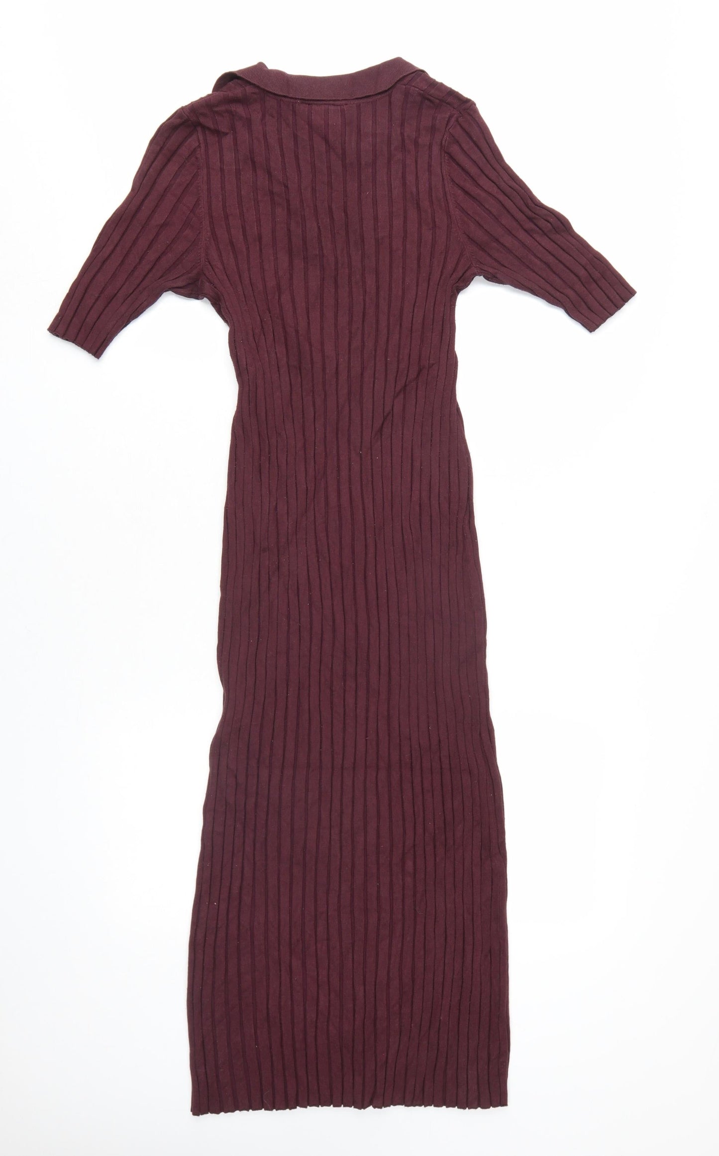 Monki Women's Purple Midi Collared Shirt Dress M