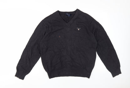 Additional front view of GANT Men's Black V-Neck Pullover -, size M