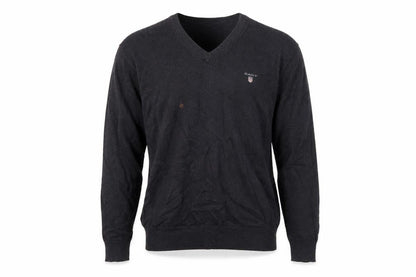 Front view of GANT Men's Black V-Neck Pullover -, size M