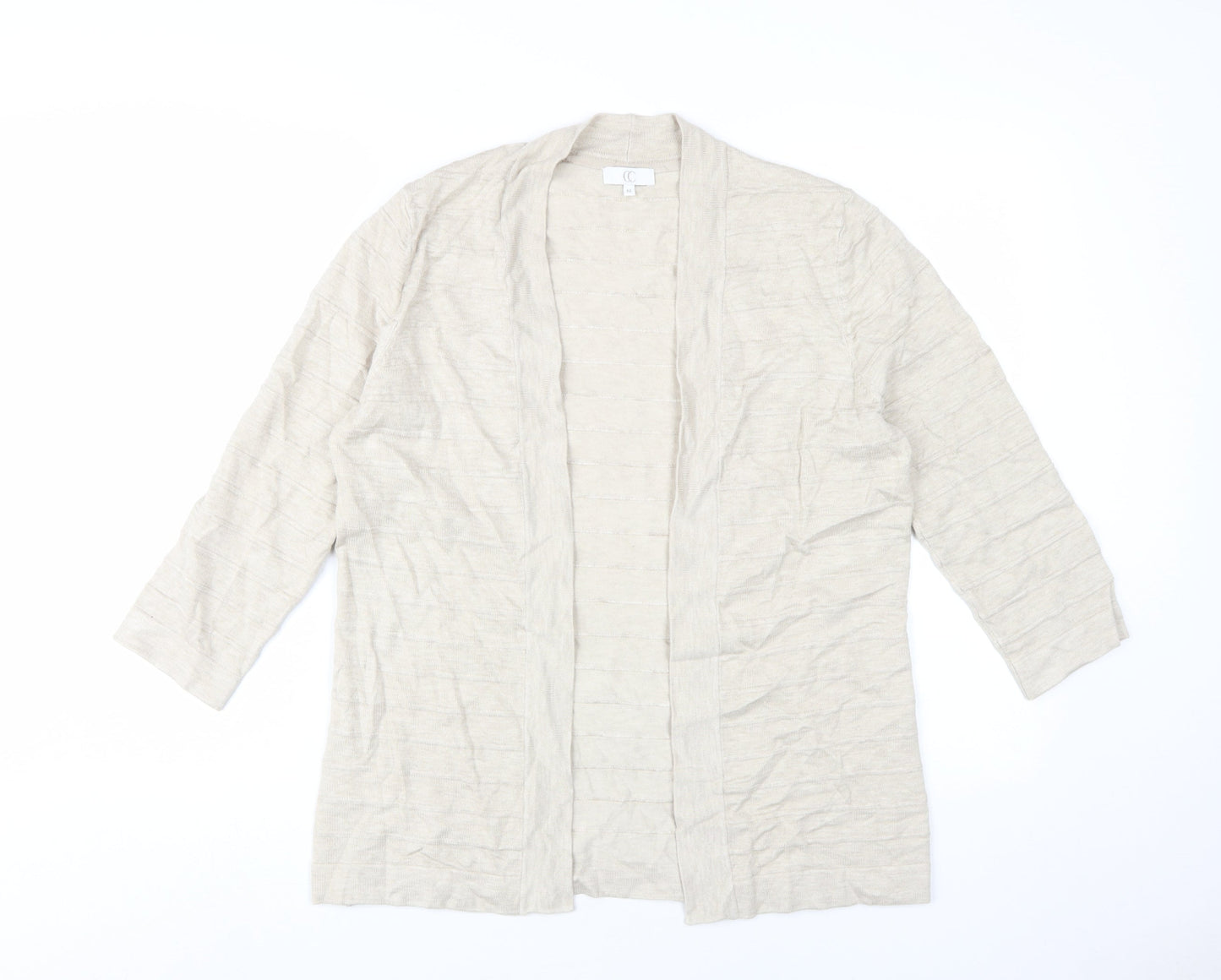CC Women's Beige Cardigan M, Viscose Blend, Open Style