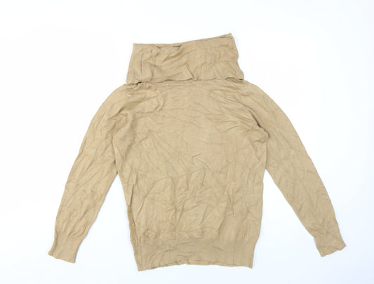 Klass Women's Beige Cowl Neck Pullover Jumper M