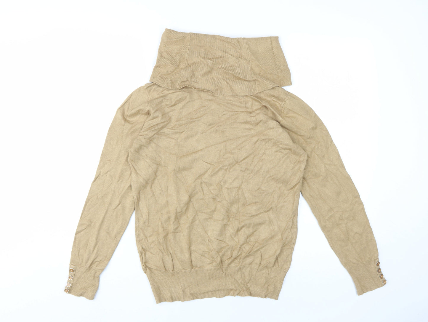 Klass Women's Beige Cowl Neck Pullover Jumper M