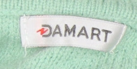 Damart Women's Mock Neck Green Jumper, Size M, Geometric Knit