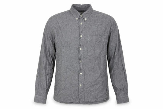 Jaeger Men’s Grey Wool Button-Up Shirt, Small