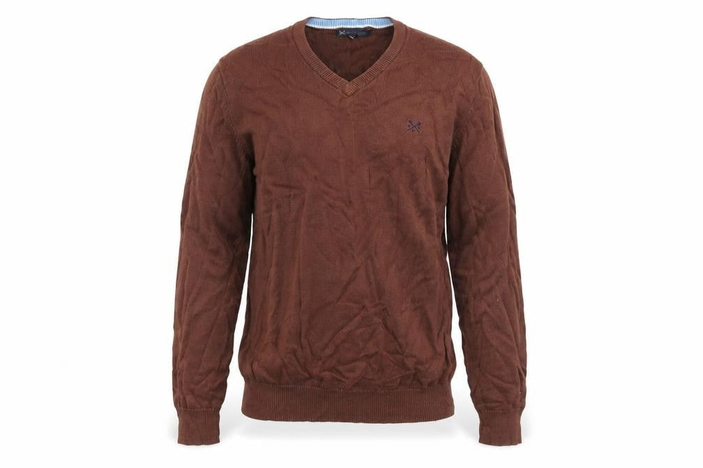 Crew Clothing Company Men's Brown V-Neck Pullover M