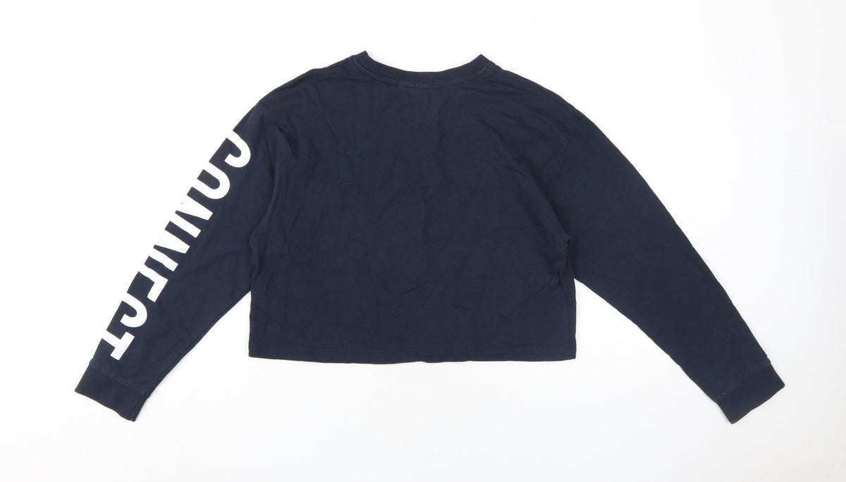 Back view of Basic Needs girls’ black long sleeve t-shirt 11-12y