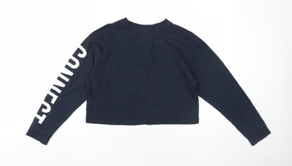 Back view of Basic Needs girls’ black long sleeve t-shirt 11-12y