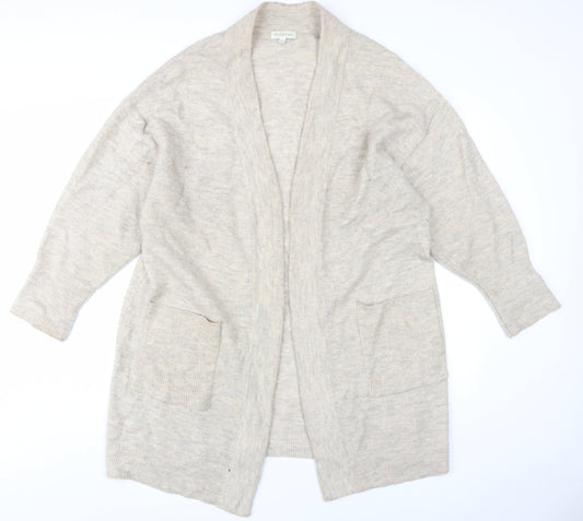 NOOSNOW Women's Beige Cardigan Knit Jumper Size L
