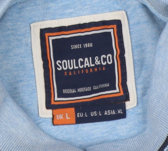 SoulCal & Co Men's Blue Polo Shirt L