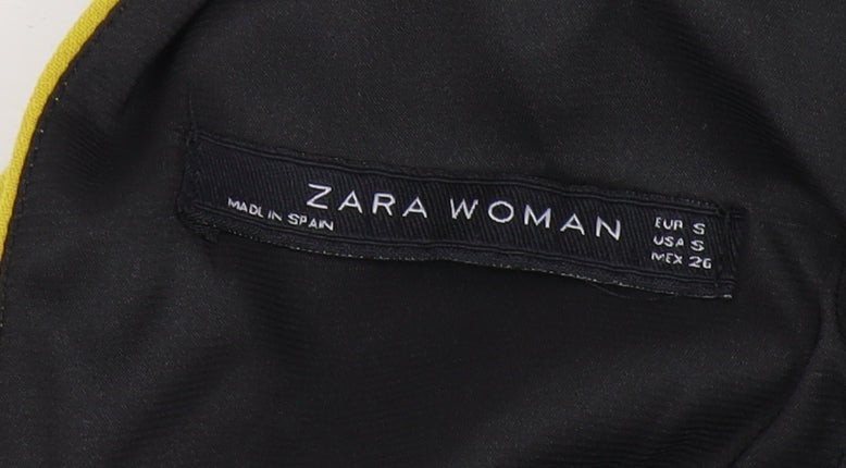 Zara Woman Yellow Pencil Dress S V-Neck Cocktail