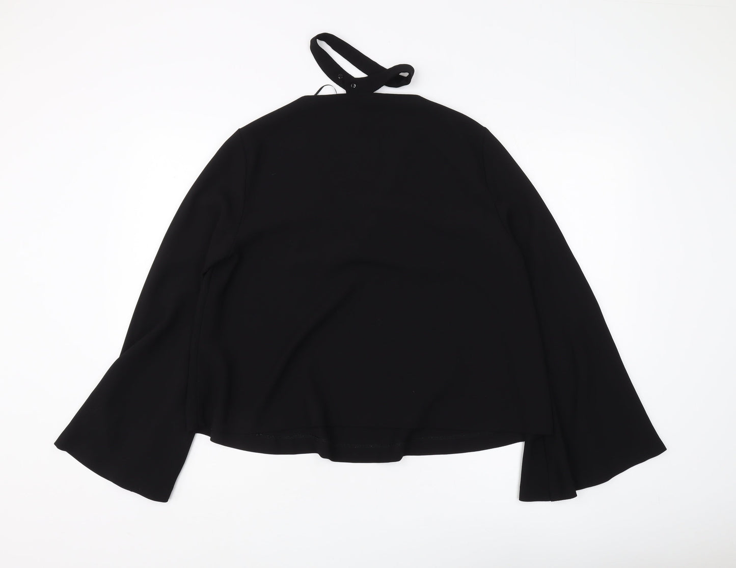 Zara Women's Black V-Neck Long Sleeve Top, Size L