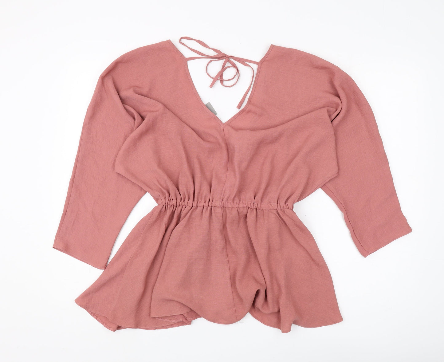 ASOS Women's Pink Wrap Blouse, Size 8, 3/4 Sleeve