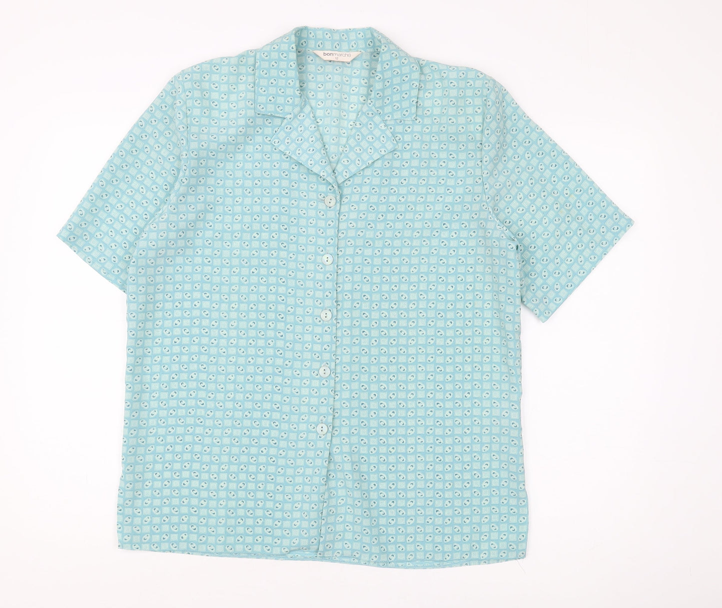 Bonmarché Women's Blue Geometric Blouse Size 18