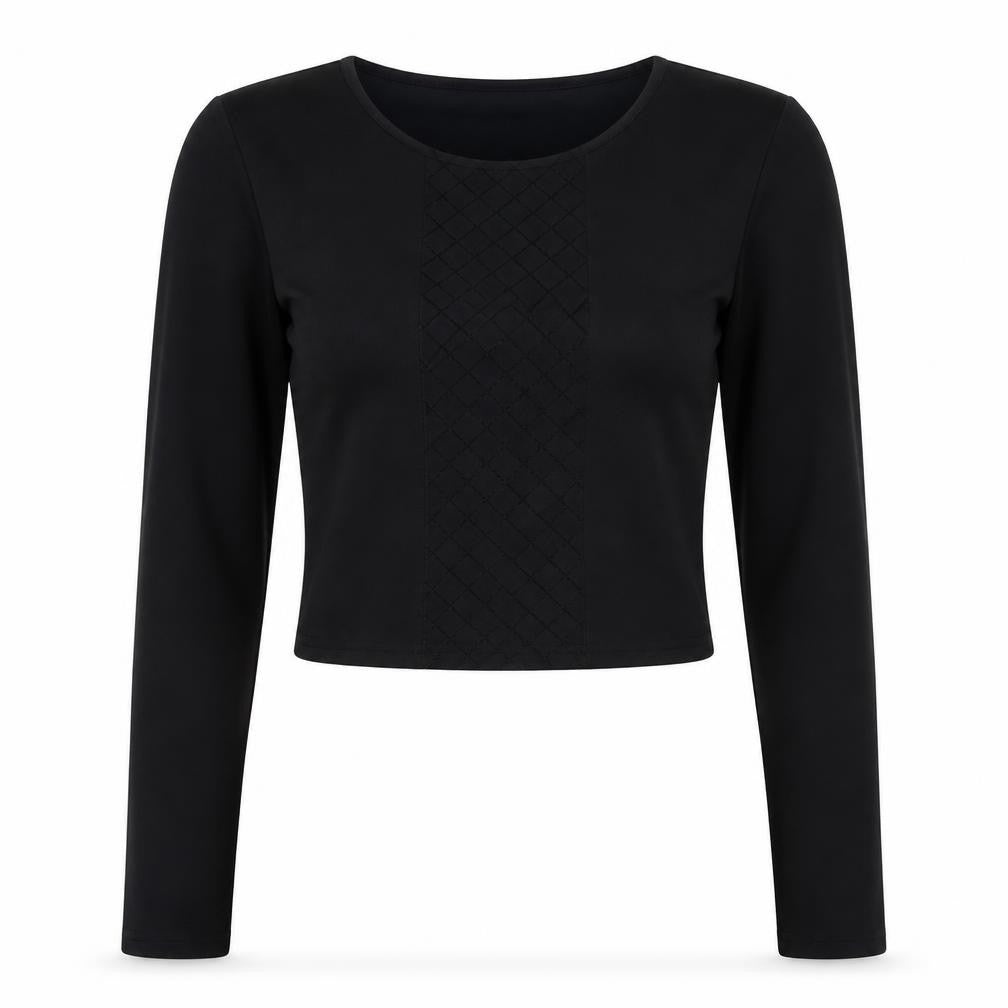 PrettyLittleThing Women's Black Cropped Top Size 10