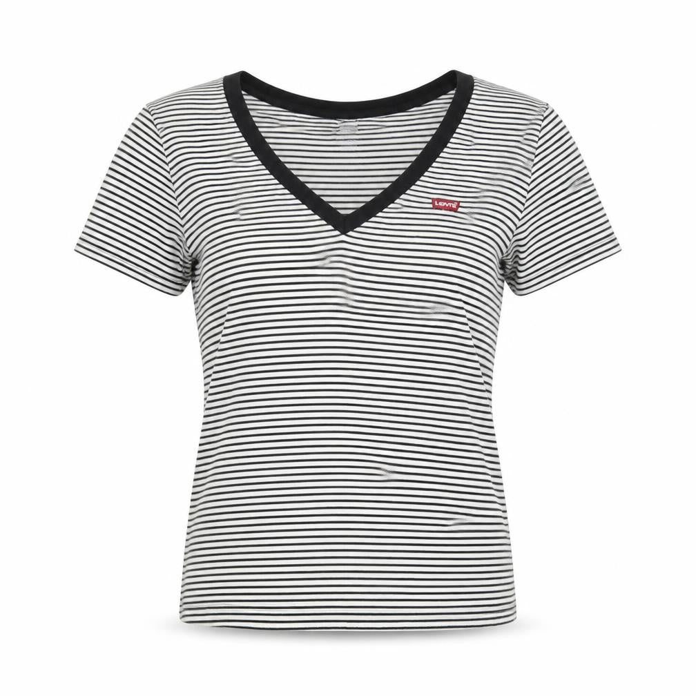 Levi's Women's Black Striped XS Ringer T-Shirt