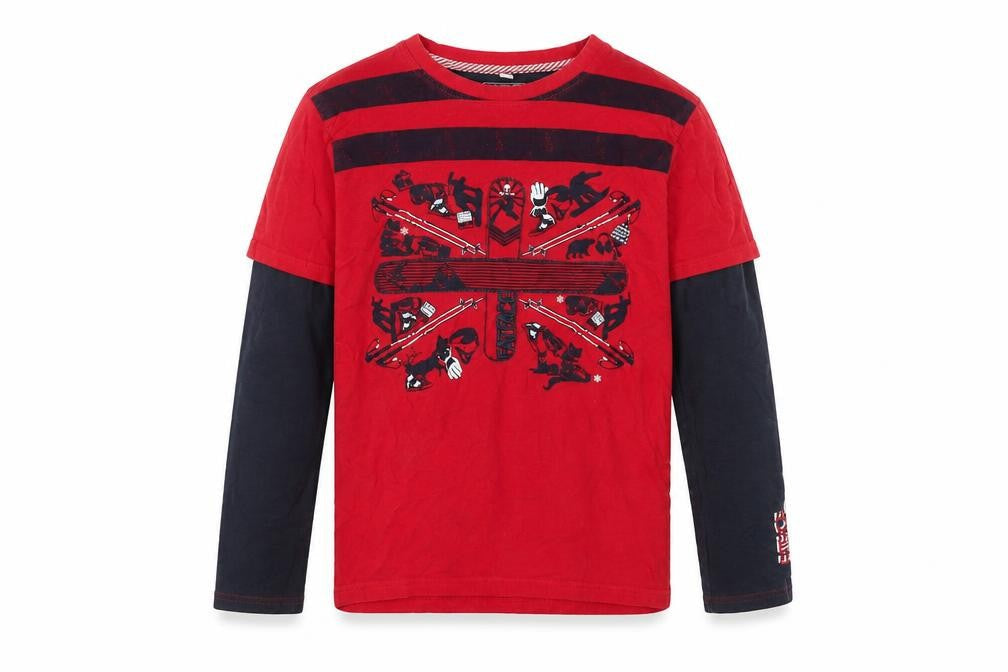 FatFace Boys Red Graphic Long Sleeve Top 12-13 Years