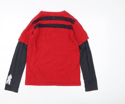FatFace Boys Red Graphic Long Sleeve Top 12-13 Years