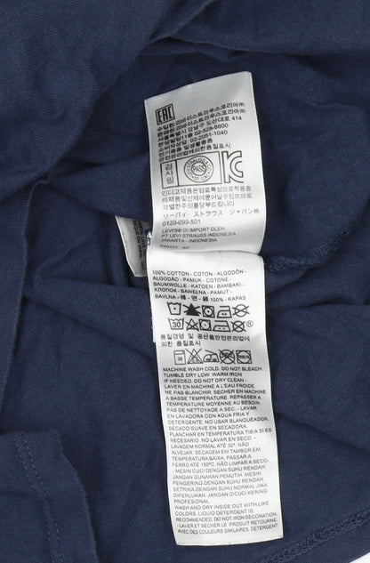 Levi's Womens Blue Cotton Basic T-Shirt S