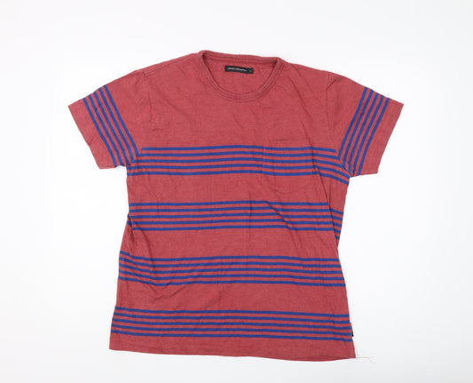 French Connection Men's Red Striped T-Shirt, L