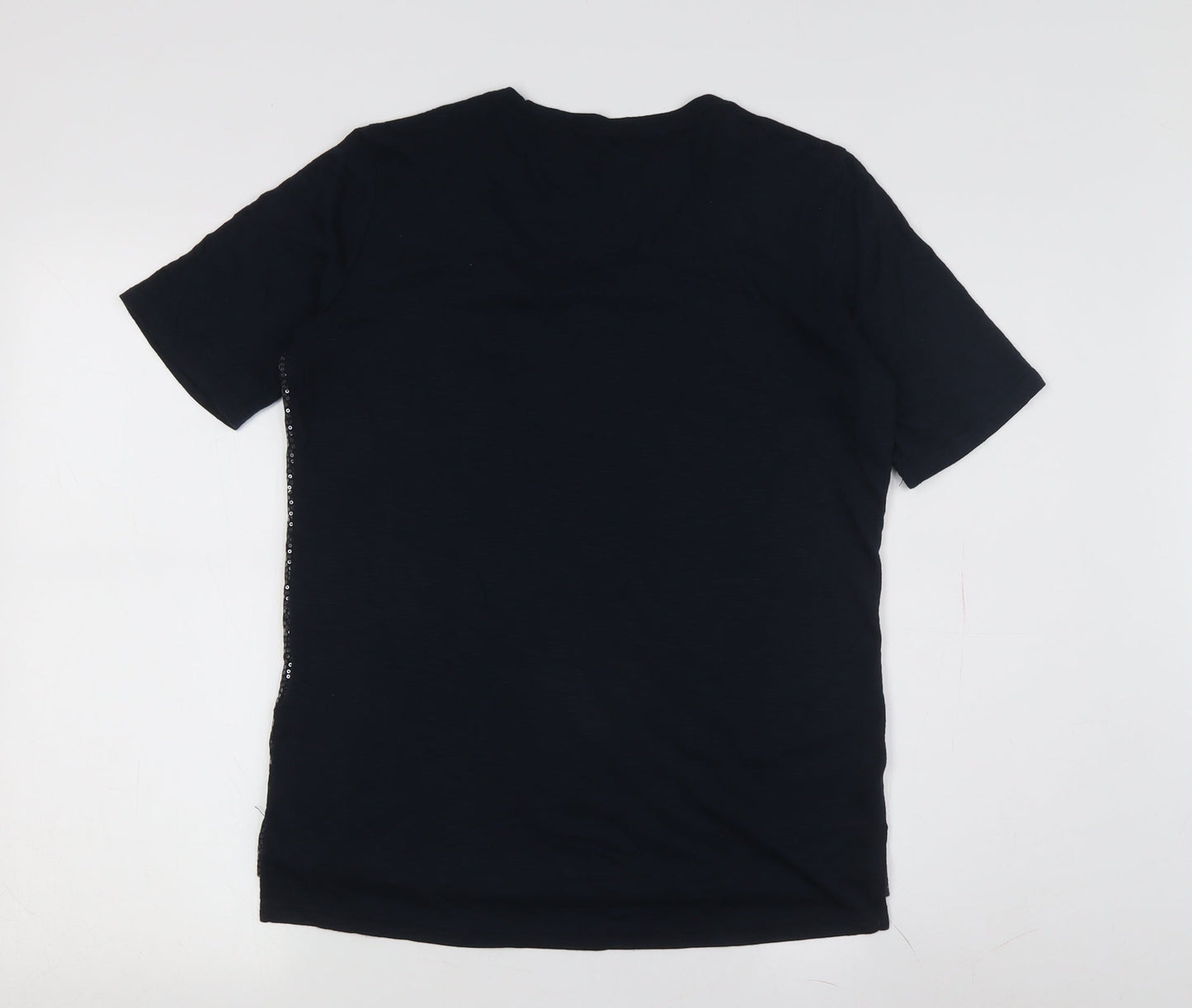 Canda Women's Black Sequin T-Shirt, Size S, Casual Wear