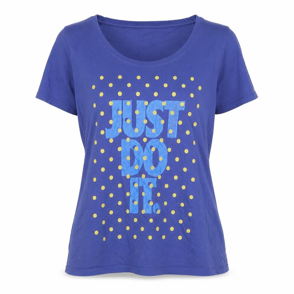 Nike Women Blue T-Shirt, Large, Casual Sports Style