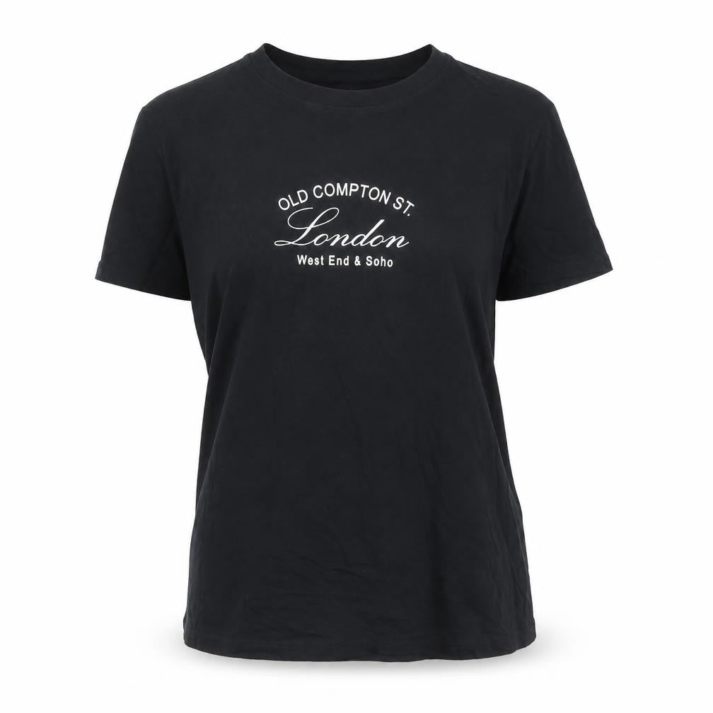 ZARA Women's Black Crew Neck T-Shirt, Small