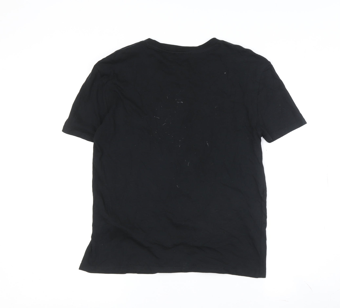 ZARA Women's Black Crew Neck T-Shirt, Small