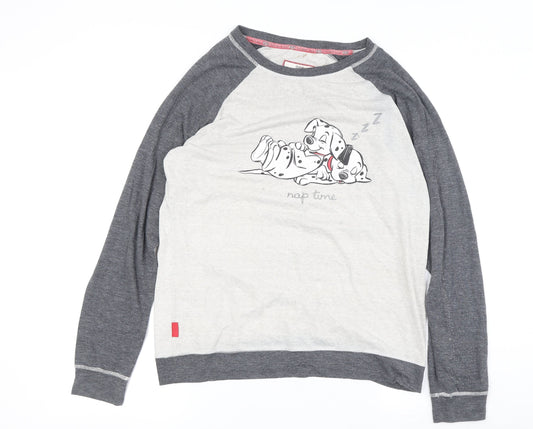 Disney 101 Dalmatians Women's Grey Pyjama Top Size 12