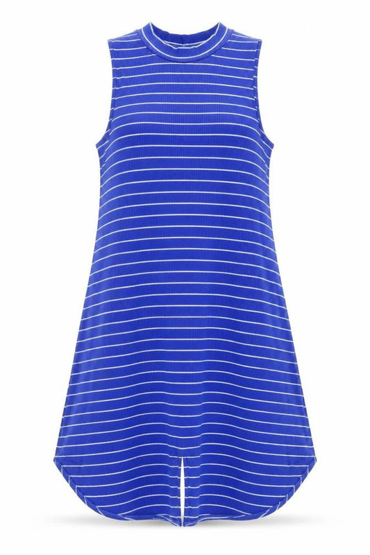 My Michele Women's Blue Striped Shirt Dress XL